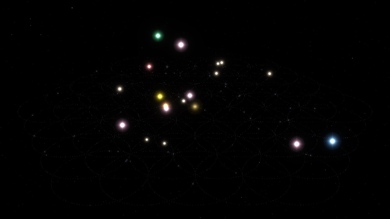Netty running as a native Mac desktop app, a galaxy of stars on the big screen